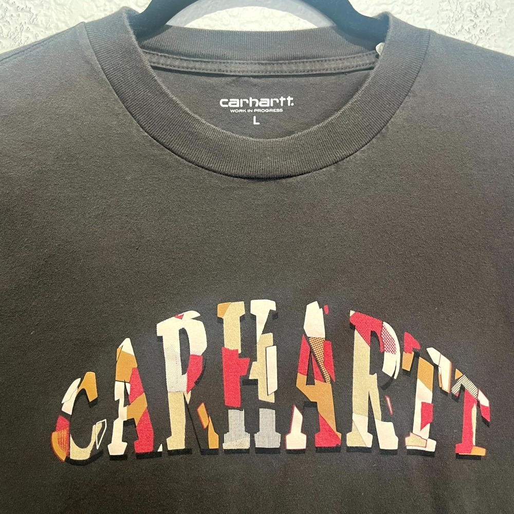 Carhartt WIP Dome Script T Shirt Mens Large Black Spell Out Graphic Print Cotton - Picture 2 of 11